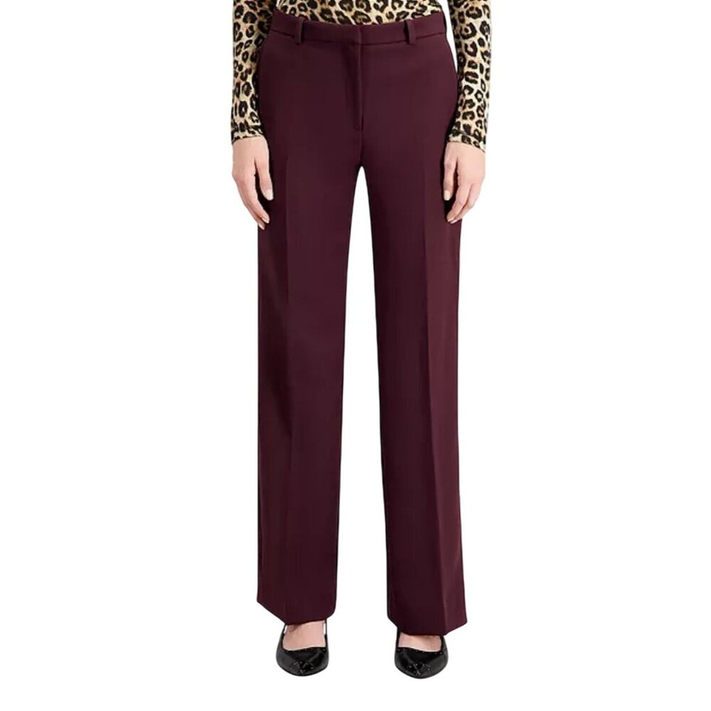 The Kooples‎ Womens Burgundy Tailored Pants Trouser Straight Leg Career